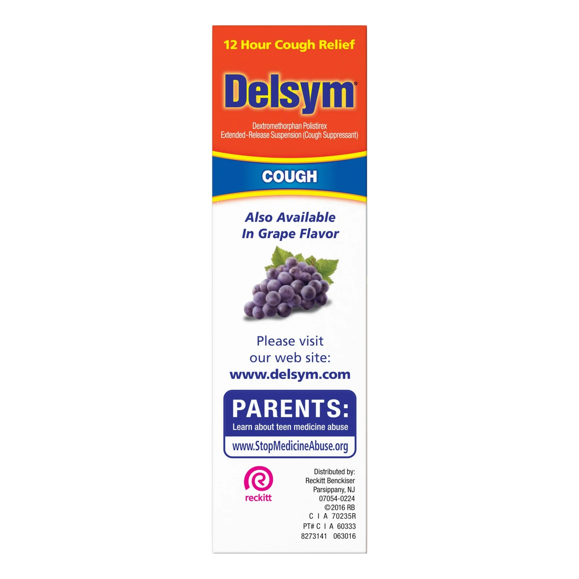 Delsym Adult 12 hour Cough Relief Medicine, Powerful Cough Relief for 12 Good Hours, Cough Suppressing Liquid, #1 Pharmacist Recommended, Orange Flavor, 5 Fl Oz