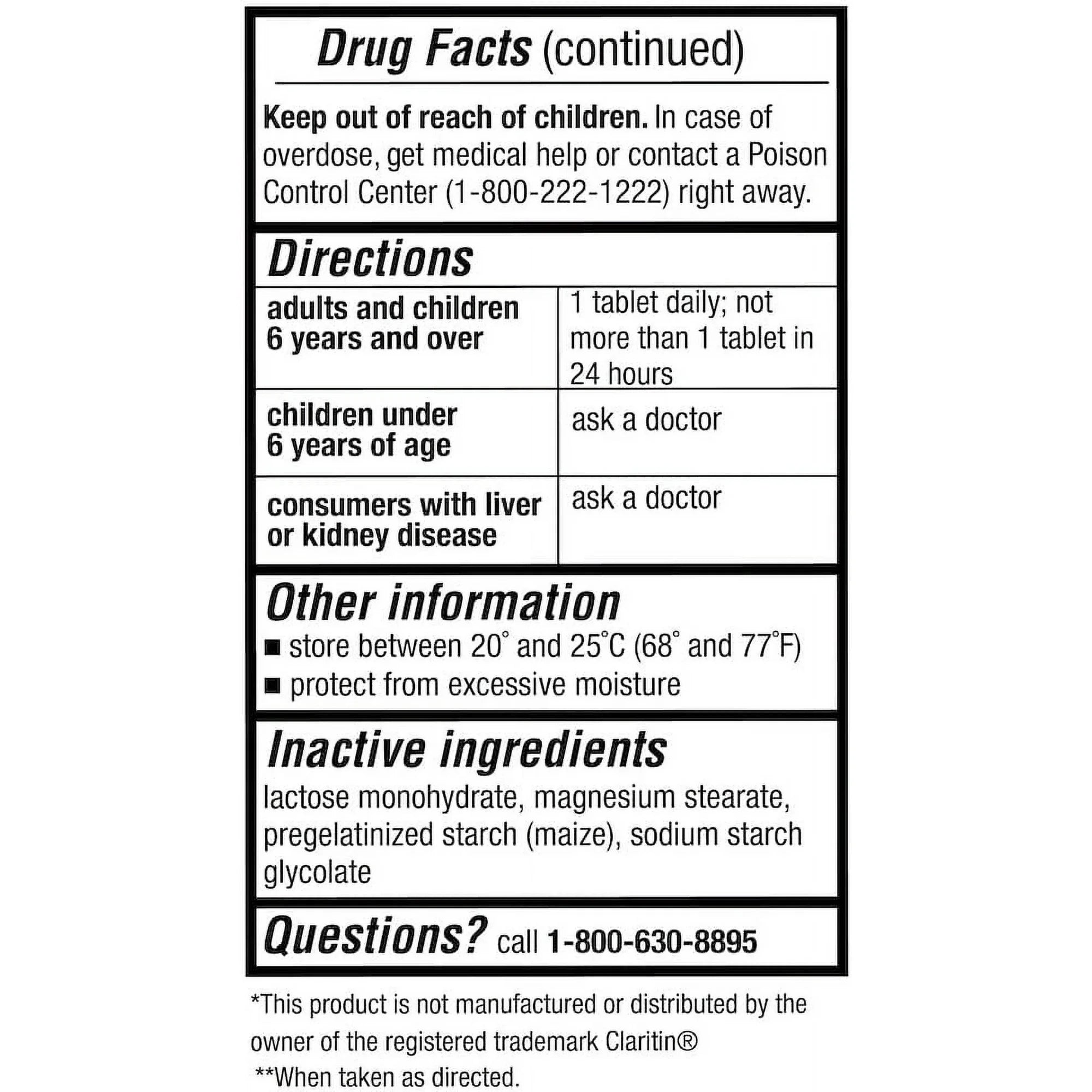 Puregen Labs Allergy Relief Loratadine 10mg - Non-Drowsy Antihistamine Allergy - 100 Tablets - 1PK