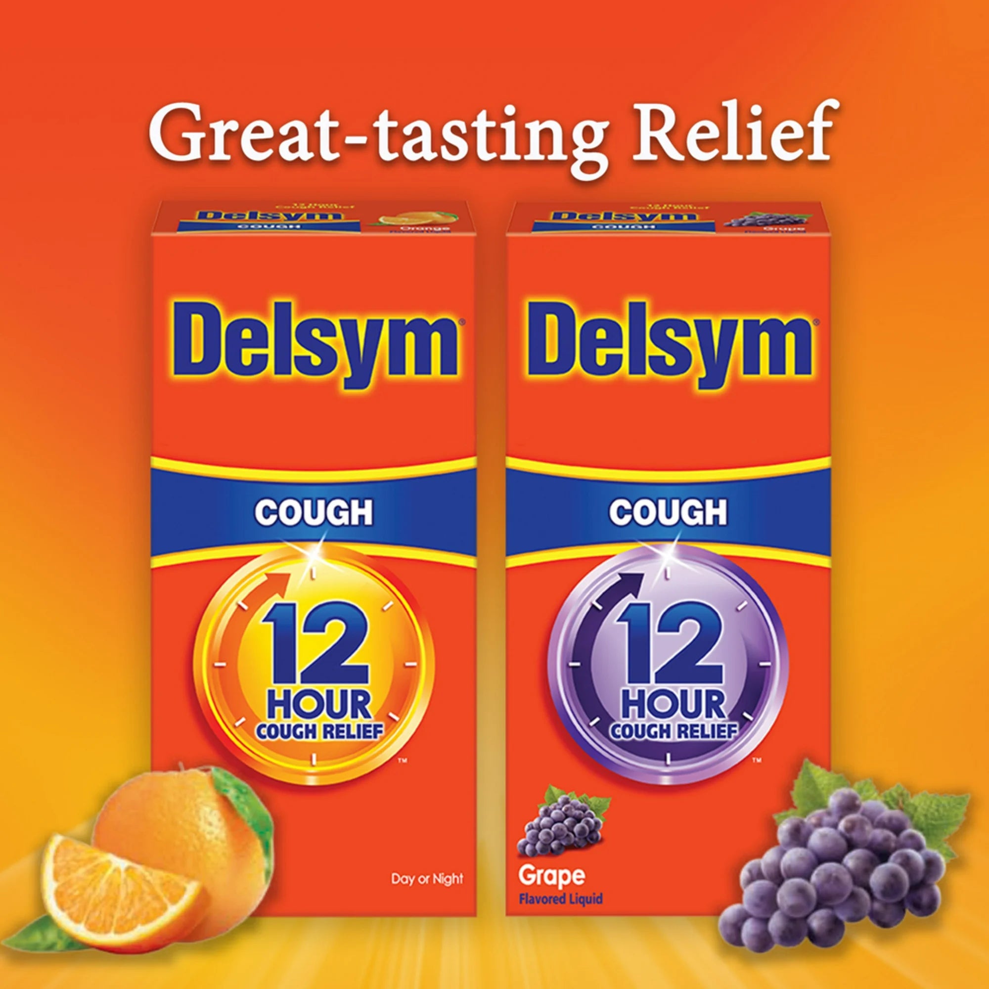 Delsym Adult 12 hour Cough Relief Medicine, Powerful Cough Relief for 12 Good Hours, Cough Suppressing Liquid, #1 Pharmacist Recommended, Orange Flavor, 5 Fl Oz