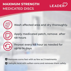 Leader Medicated Corn Remover with Salicylic Acid, 9 Pads, One Size, Cushion Type for Corn and Callus Removal