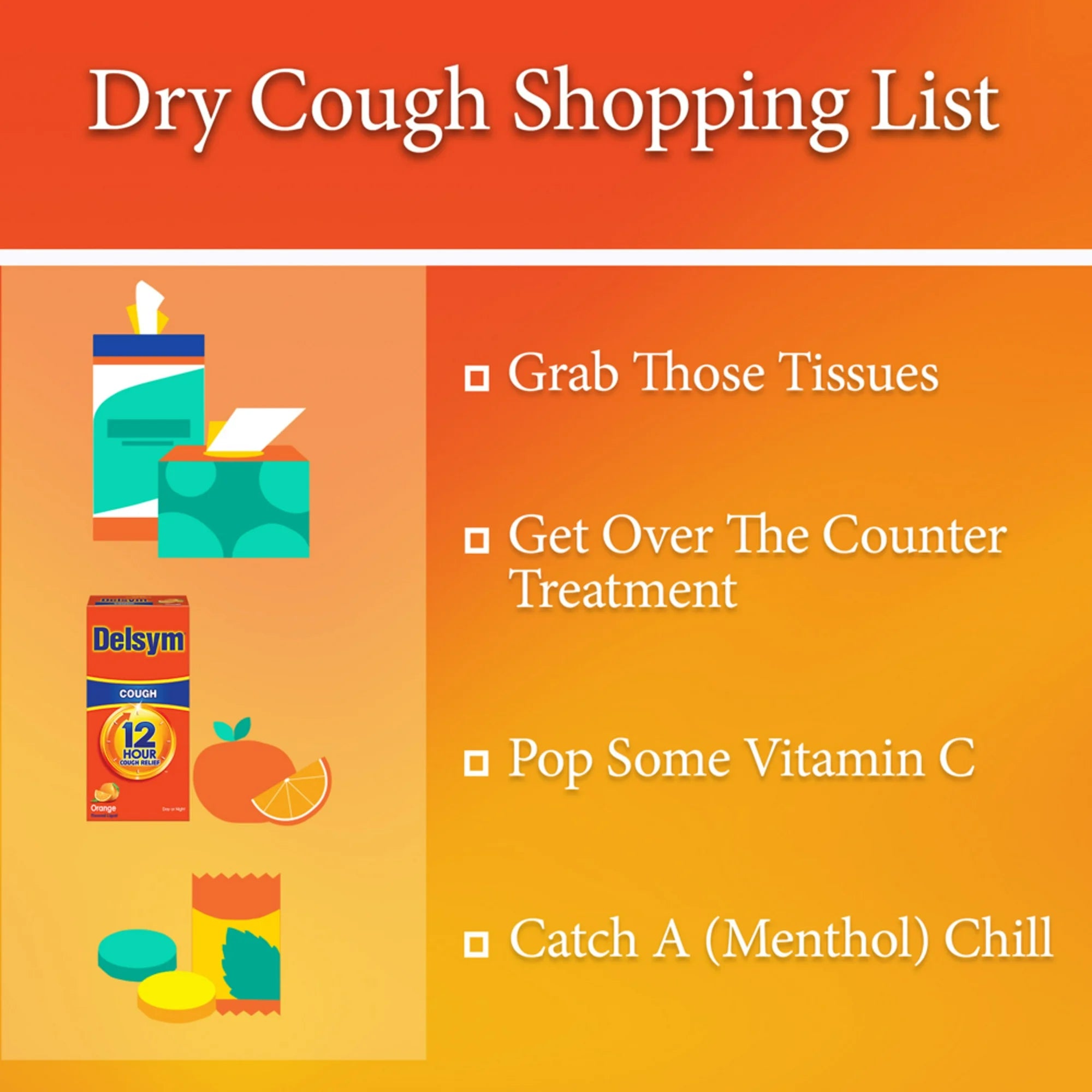 Delsym Adult 12 hour Cough Relief Medicine, Powerful Cough Relief for 12 Good Hours, Cough Suppressing Liquid, #1 Pharmacist Recommended, Orange Flavor, 5 Fl Oz