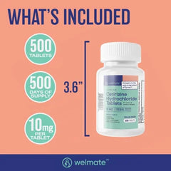 WELMATE Antihistamine Allergy Relief, Loratadine 10mg 24HR Relief