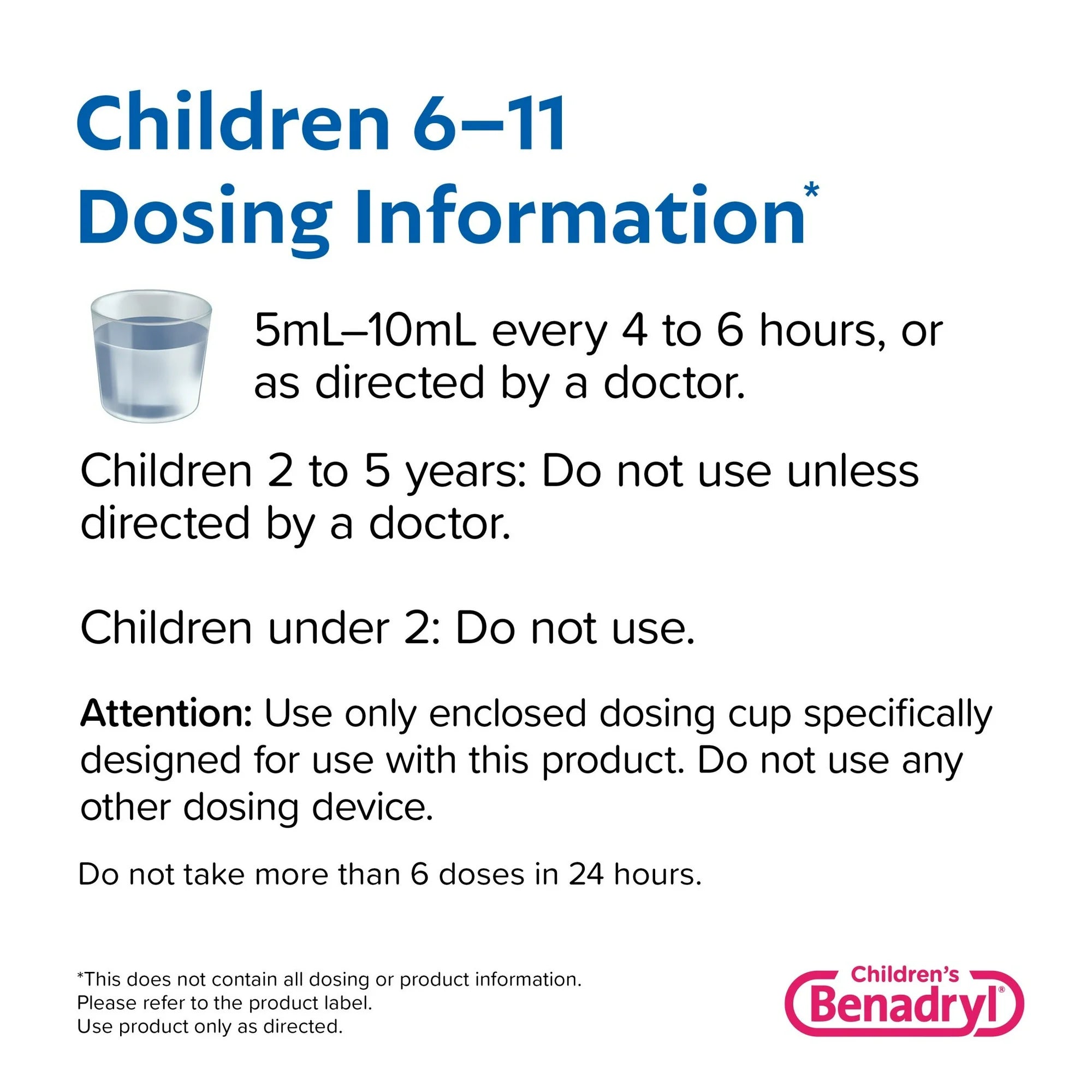 Children's Benadryl Dye-Free Allergy Liquid, Bubble Gum