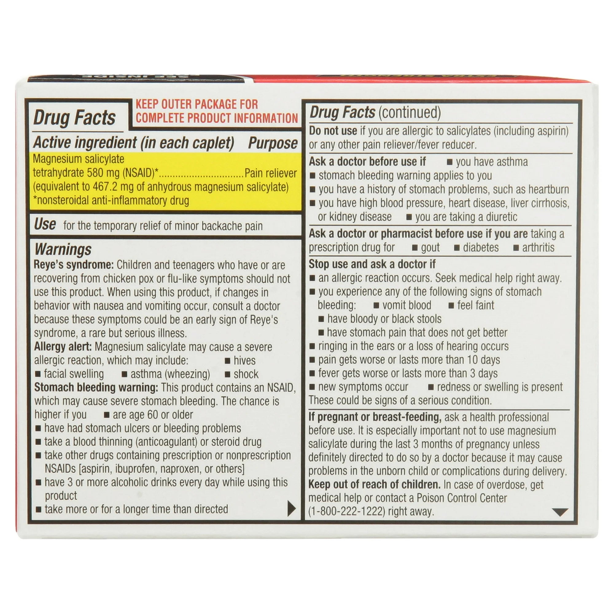 Doan's Extra Strength Backache Pain Reliever, Caplets, 24 Count