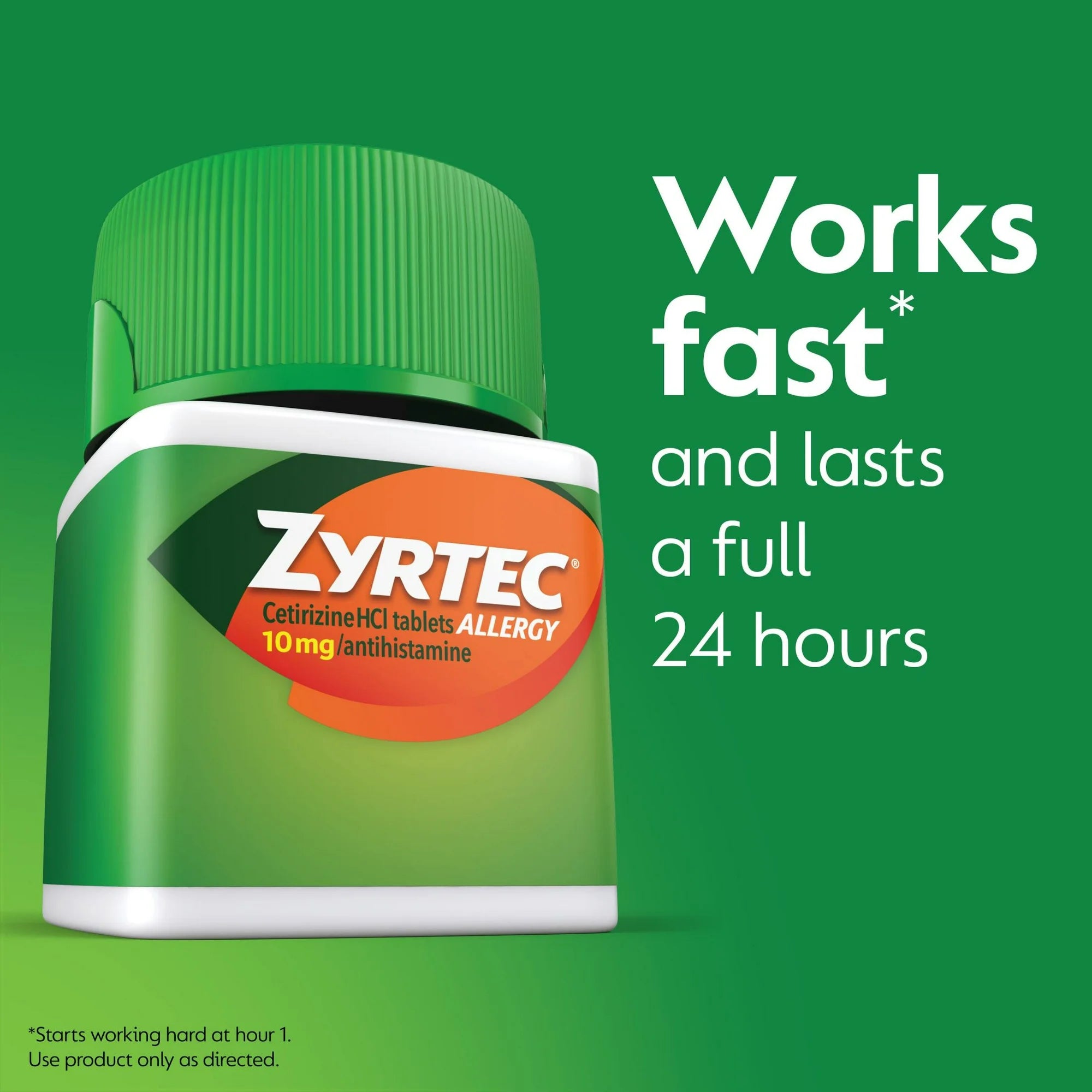 Zyrtec 24 Hour Allergy Relief Tablets with 10 mg Cetirizine HCl