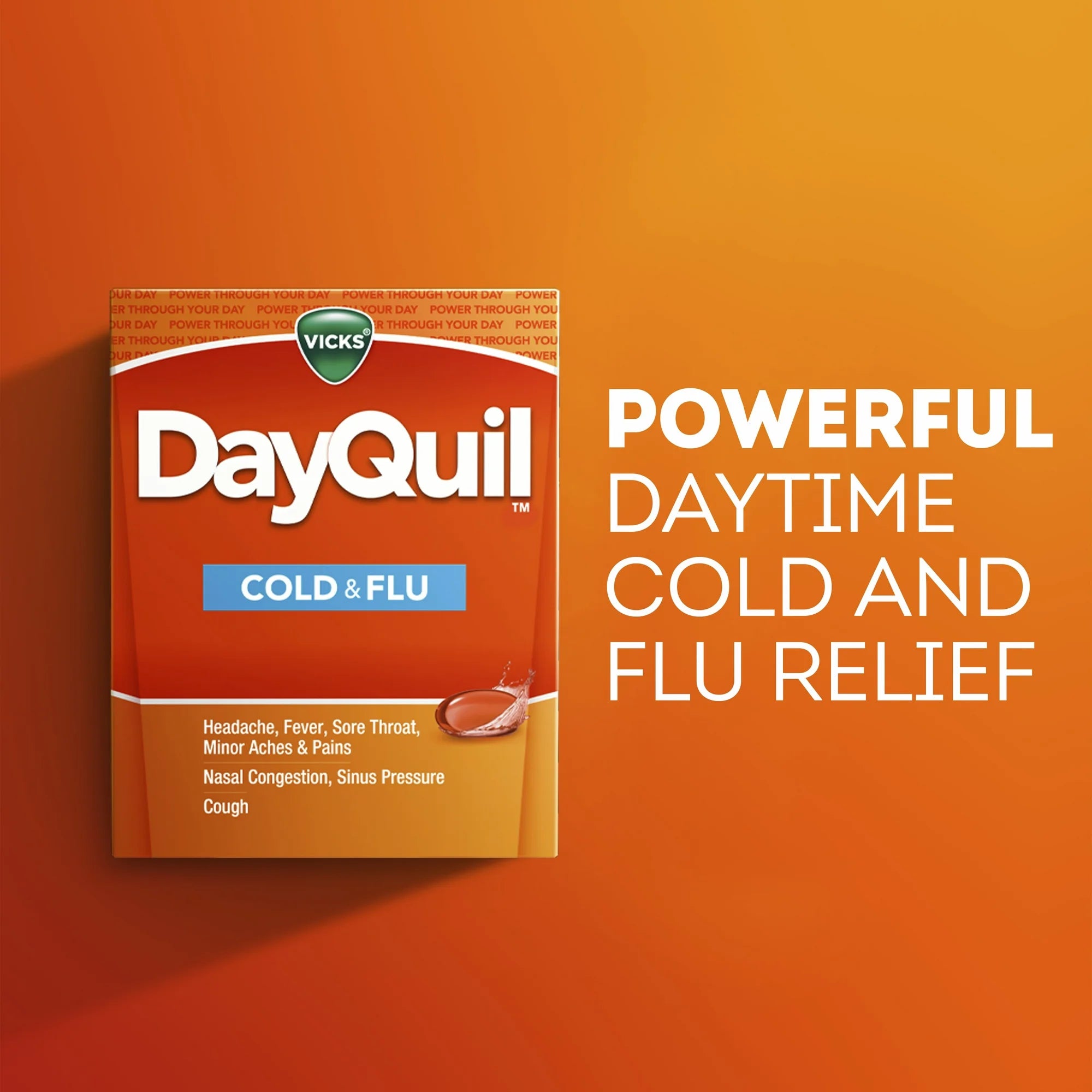 Vicks DayQuil Cold and Flu Liquicaps, Cold and Flu Medicine for Adults, 24 Count