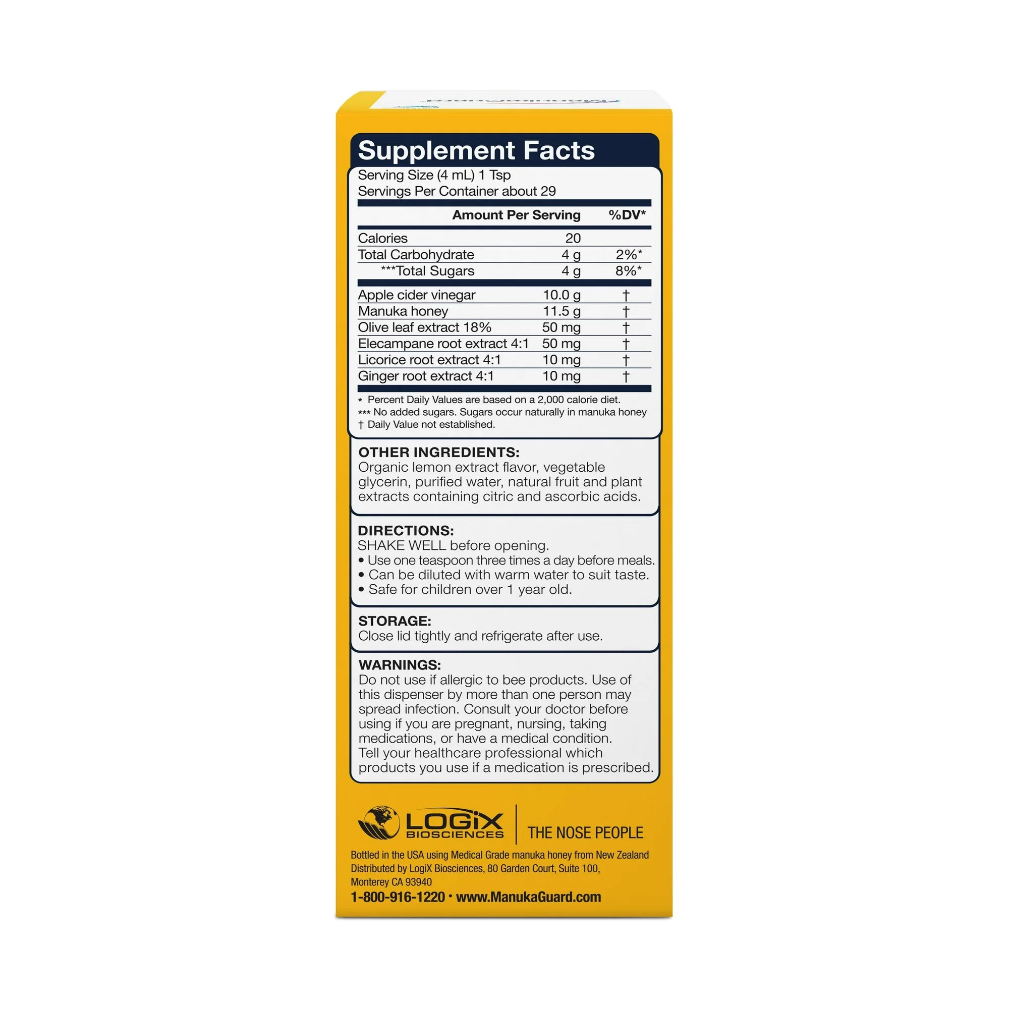 ManukaGuard Kids Cough Syrup – Natural Daytime Honey Cough Syrup for Cough & Throat Relief, 4 fl oz
