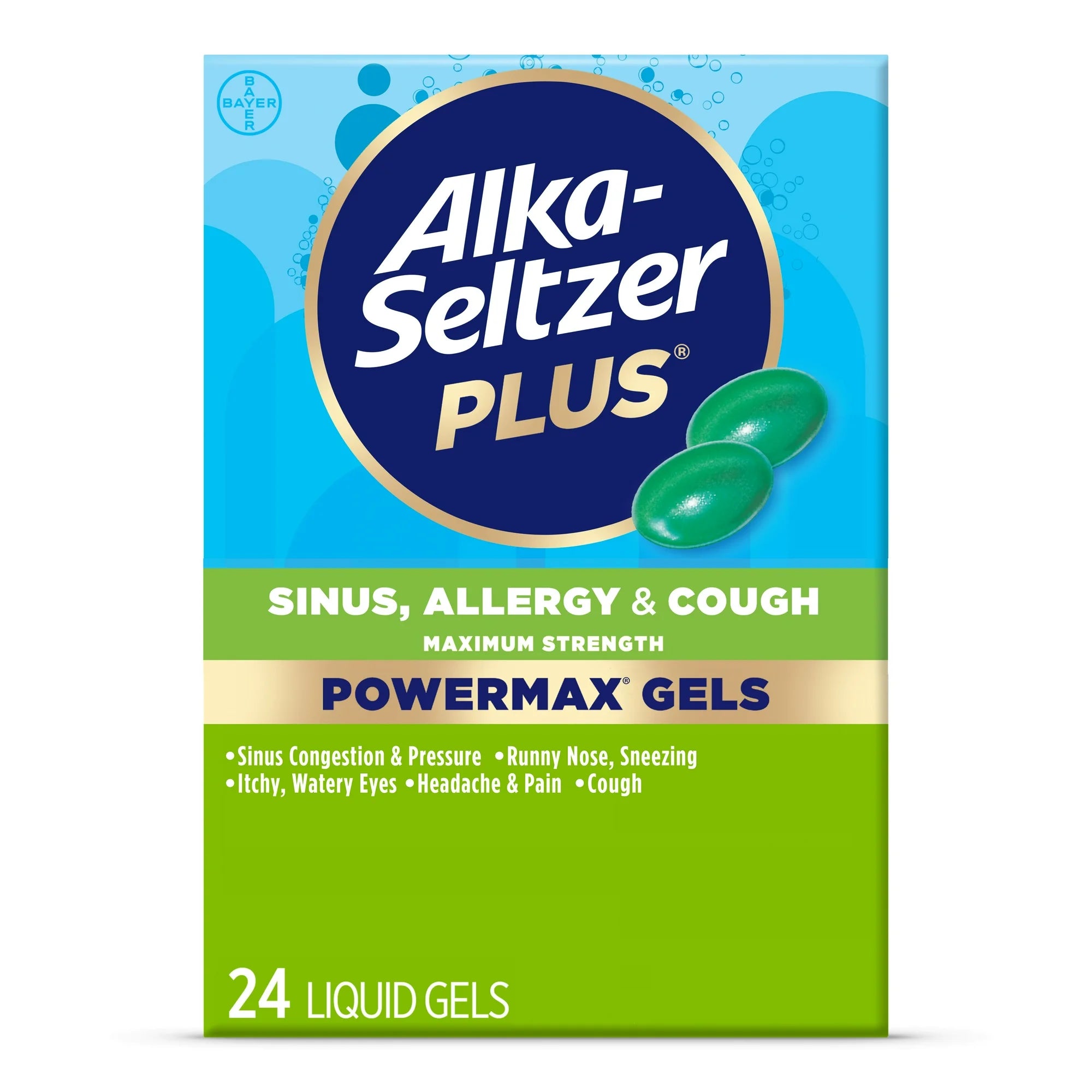 Alka-Seltzer Plus Powermax Severe Sinus, Allergy & Cough Medicine, Liquid Gels, 24 Count