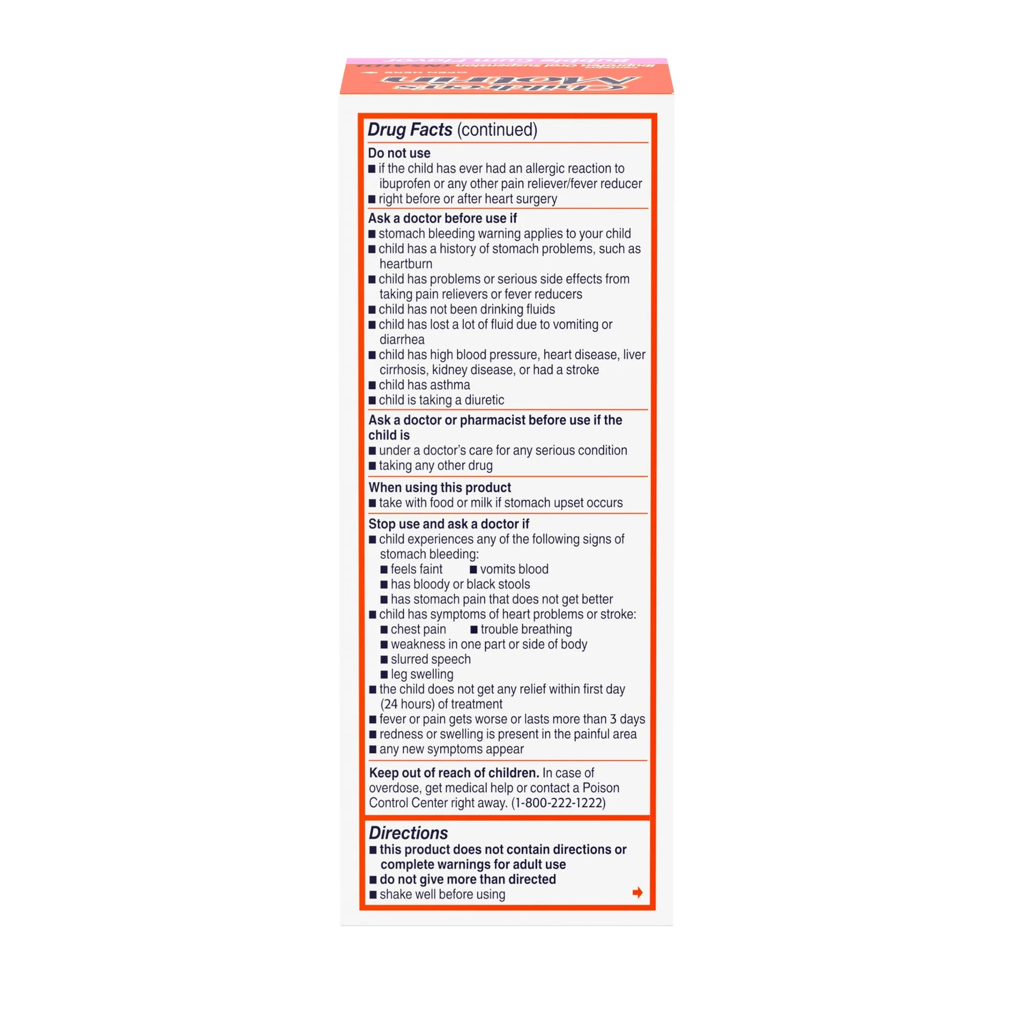 Children's Motrin Ibuprofen Kids Medicine, Bubblegum Flavor, 4 fl. oz