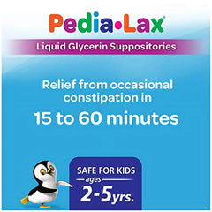 Pedia-Lax Laxative Liquid Glycerin Suppositories for Kids, Ages 2-5, 6 Count