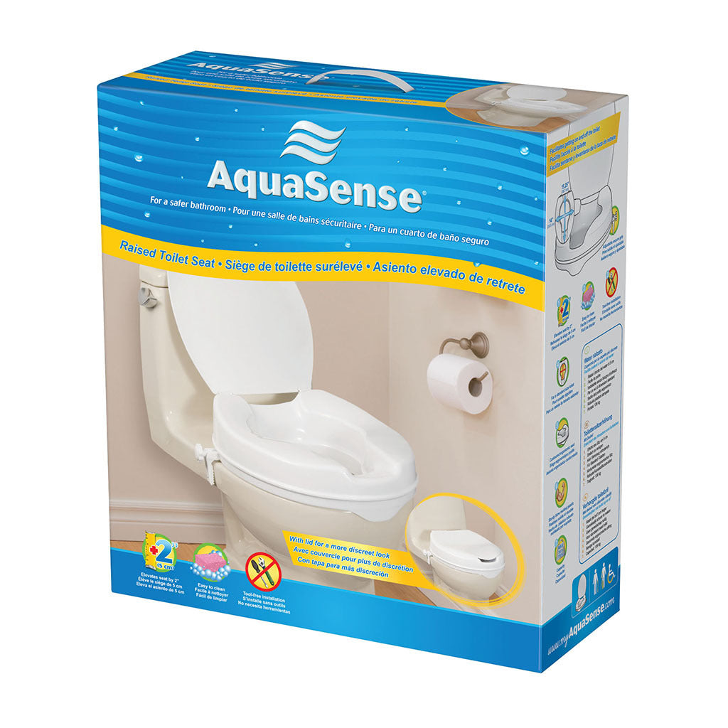 Drive Medical AquaSense Raised Toilet Seat with Lid