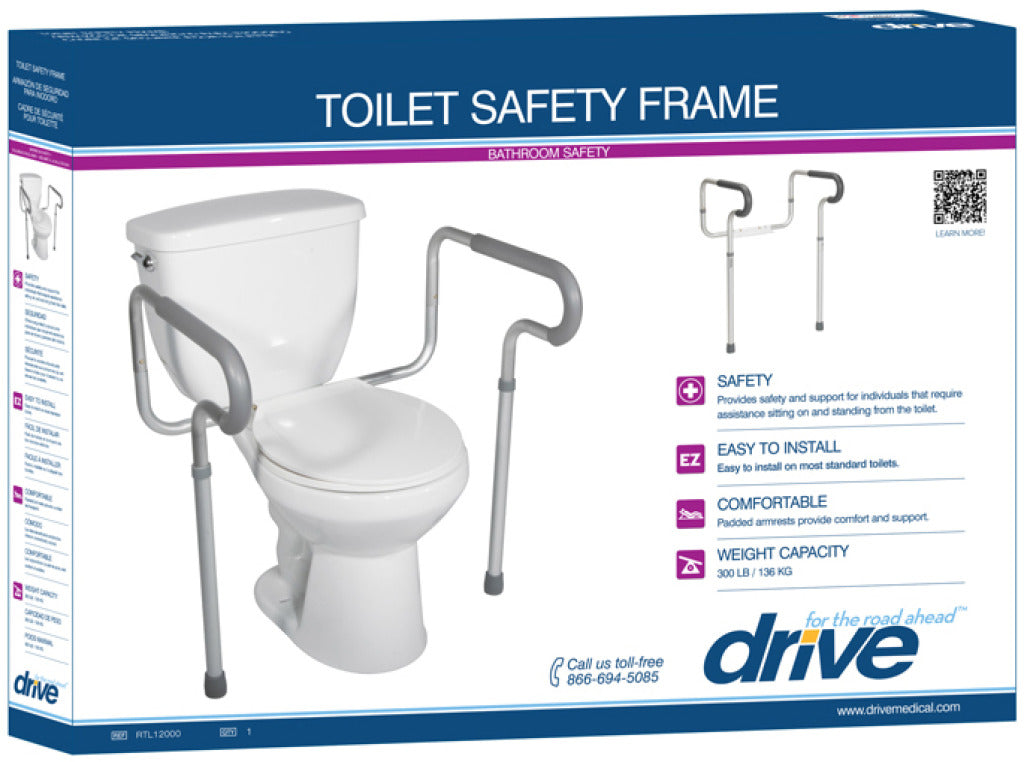 Drive Medical Toilet Safety Frame with Padded Arms