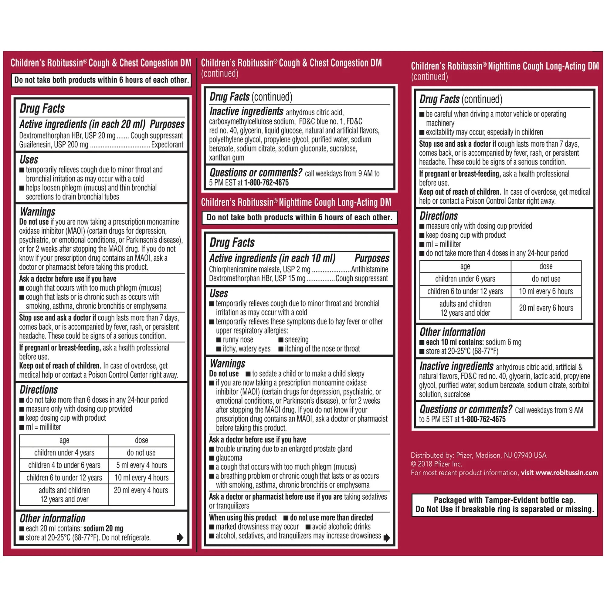 Children's Robitussin Kids Cough and Cold Medicine for Day and Night Relief Syrup, 4 Fl Oz, 2 Pack