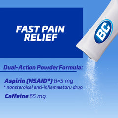 BC Powder Original Strength Pain Reliever, Aspirin Dissolve Packs, Body Aches & Pains Relief, 50 Ct