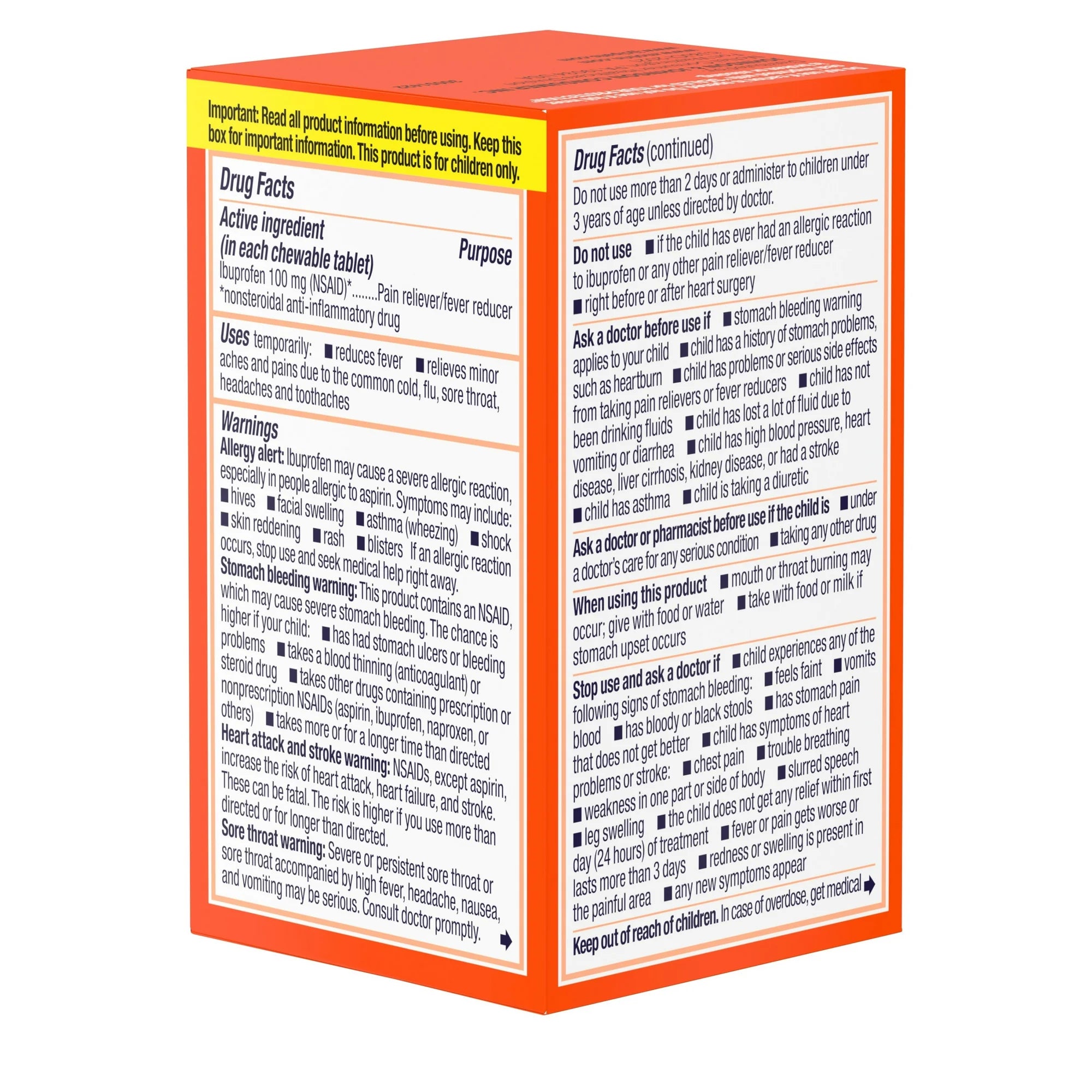 Children's Motrin Ibuprofen Chewable Tablets, Grape, 24 Ct