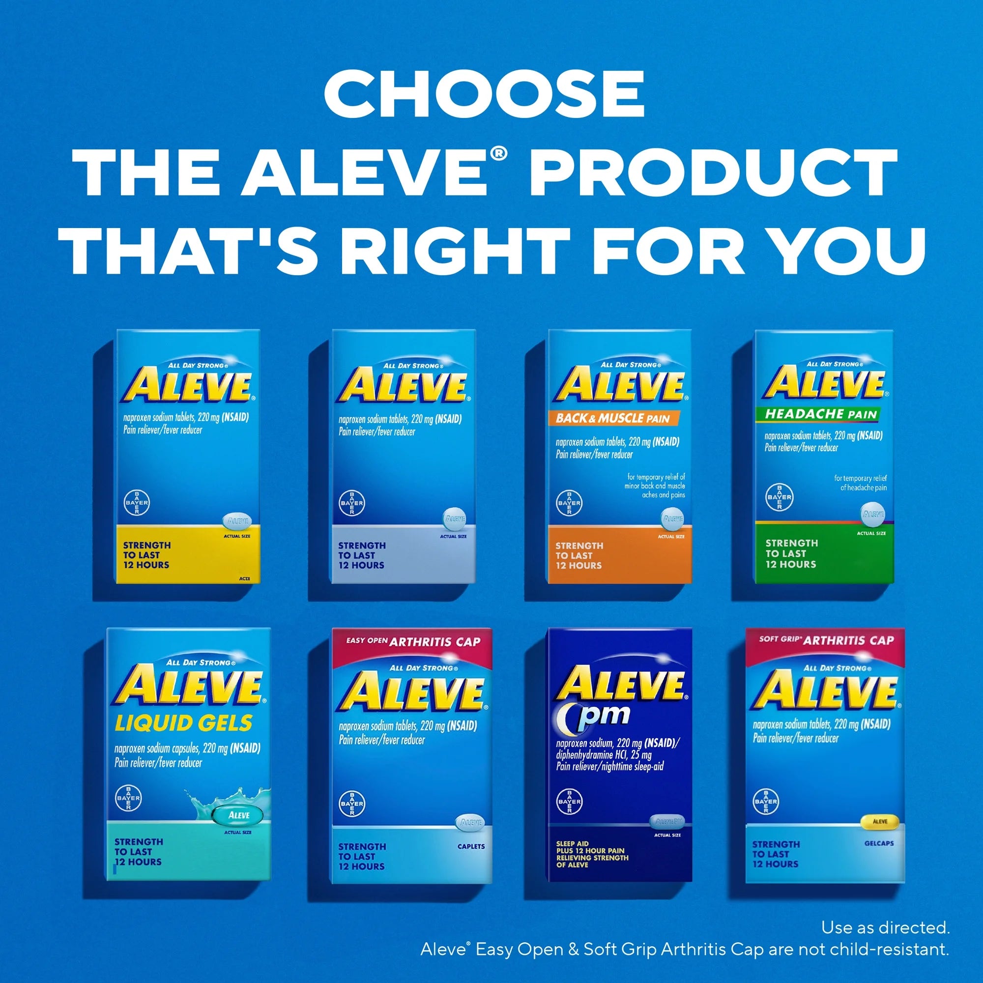 Aleve Back & Muscle Pain Reliever Naproxen Sodium Tablets, 90 Count