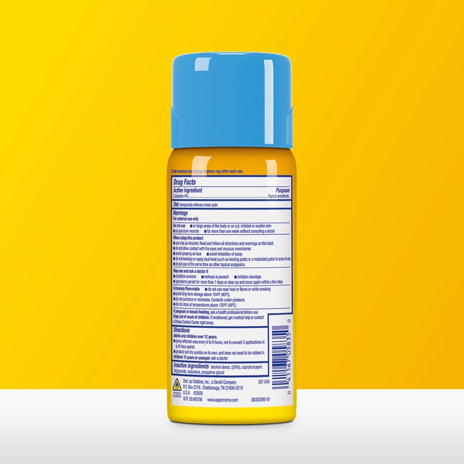Aspercreme Max Strength Topical Numbing Pain Reliever Spray for Nerve Pain Relief, 4% Lidocaine, Odor Free, 4 oz