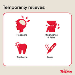 Children's Tylenol Pain + Fever Medicine, Dye-Free, Cherry