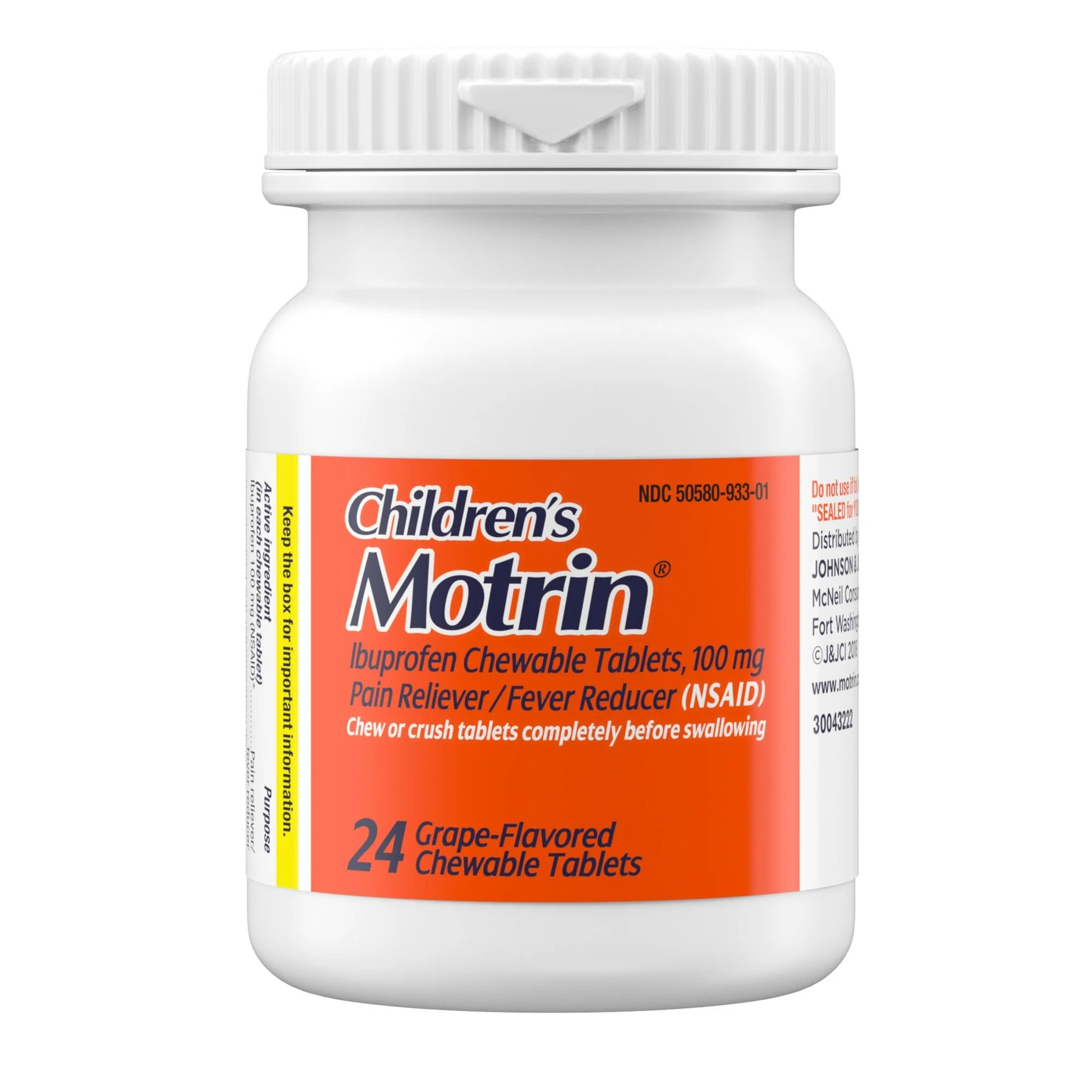 Children's Motrin Ibuprofen Chewable Tablets, Grape, 24 Ct