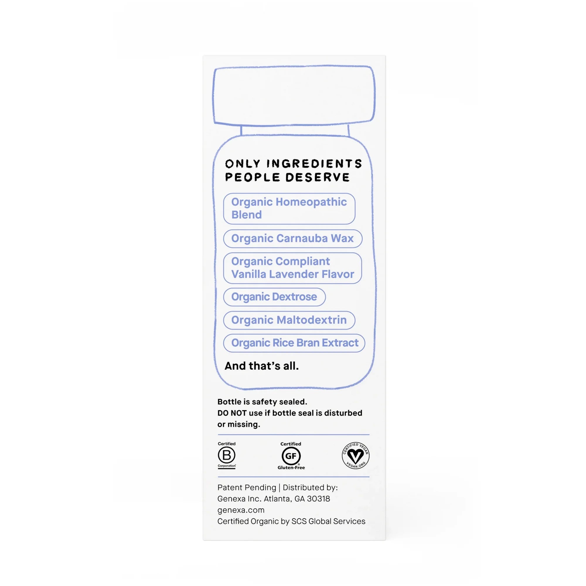 Genexa Kid's Calm Keeper Stress Relief for Kids | Reduces Fatigue & Eases Tension | Soothing Natural Vanilla & Lavender Flavor | Certified Vegan, Gluten Free, & Non-GMO | 60 Chewable Tablets
