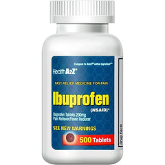 HealthA2Z® Ibuprofen 200mg | 500 Counts | Pain Relief | Body Aches | Headache | Arthritis | Cramps | Back Pain | Fever Reducer… (500 Count)