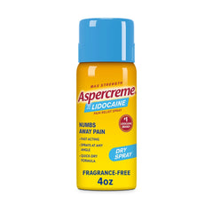 Aspercreme Max Strength Topical Numbing Pain Reliever Spray for Nerve Pain Relief, 4% Lidocaine, Odor Free, 4 oz