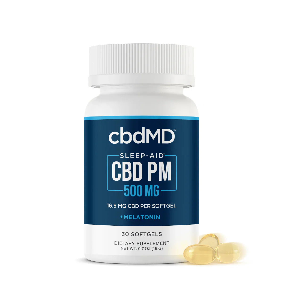 cbdMD Broad Spectrum CBD PM Softgels