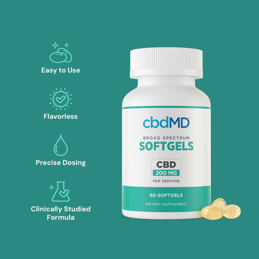 cbdMD Broad Spectrum CBD Softgels