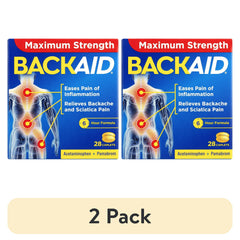 Backaid Maximum Strength Back Pain Reliever, 6-Hour Formula, Aspirin-Free Caplets, 28 Count