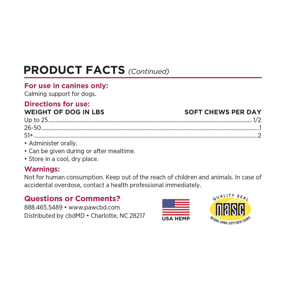 cbdMD Broad Spectrum CBD Dog Calming Chews