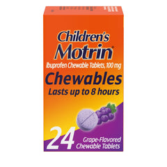 Children's Motrin Ibuprofen Chewable Tablets, Grape, 24 Ct