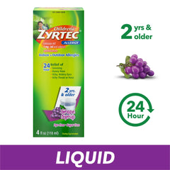 Children's Zyrtec 24 Hour Allergy Relief Syrup, Grape Flavor