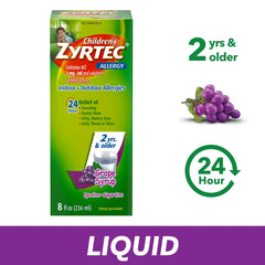 Children's Zyrtec 24 Hour Allergy Relief Syrup, Grape Flavor
