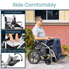 Vive Compact Power Wheelchair - Foldable Long Range Transport Aid