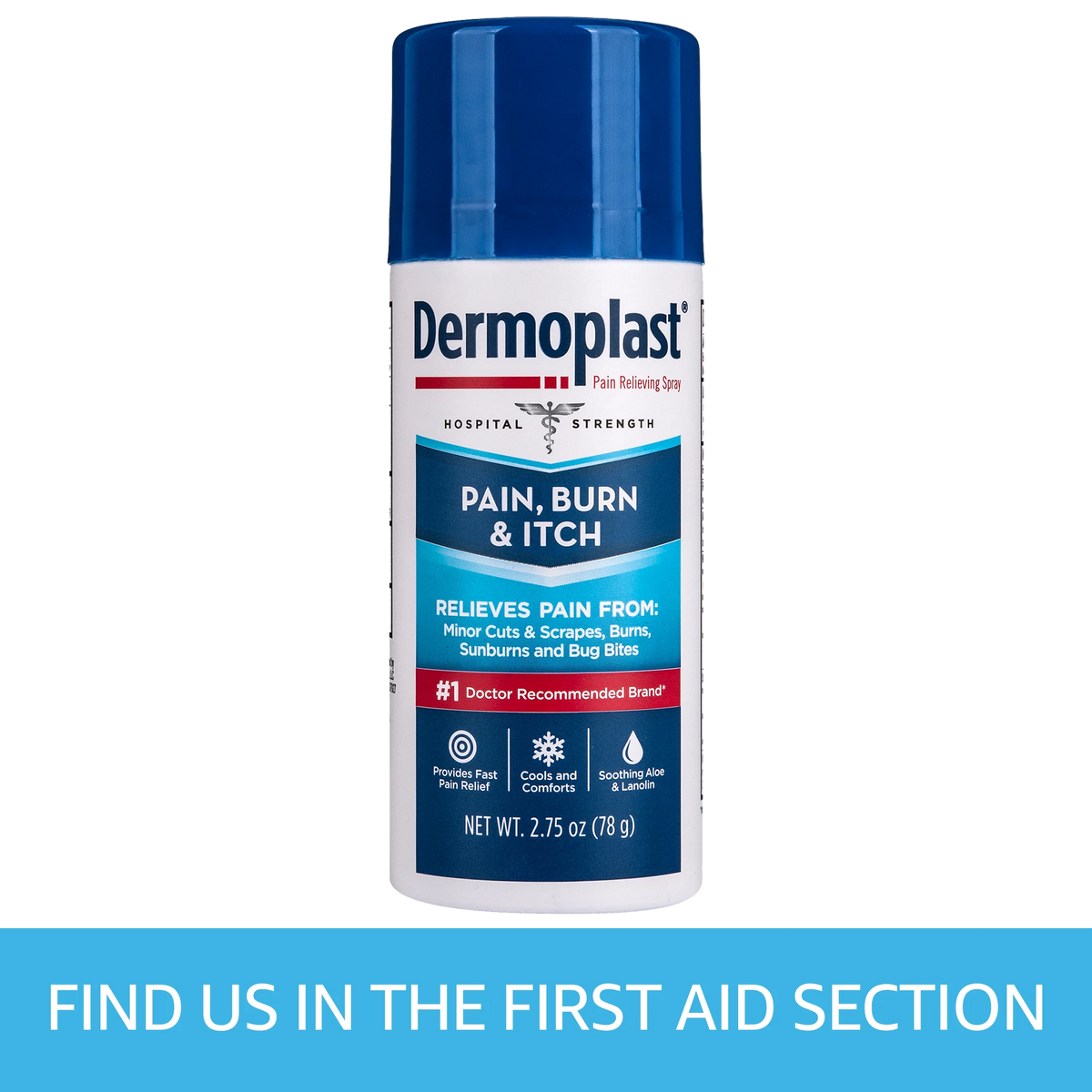 Dermoplast Pain Relief Spray for Minor Cuts, Burns and Bug Bites, 2.75 oz