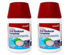 Leader Dual Action Acid Reducer + Antacid Chewable Tablets Mint, 25 Count - 2 Pack
