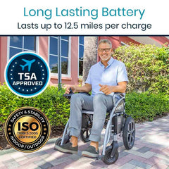 Vive Compact Power Wheelchair - Foldable Long Range Transport Aid