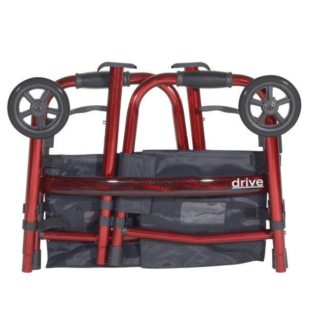 Drive Medical Deluxe Folding Travel Walker with 5" Wheels