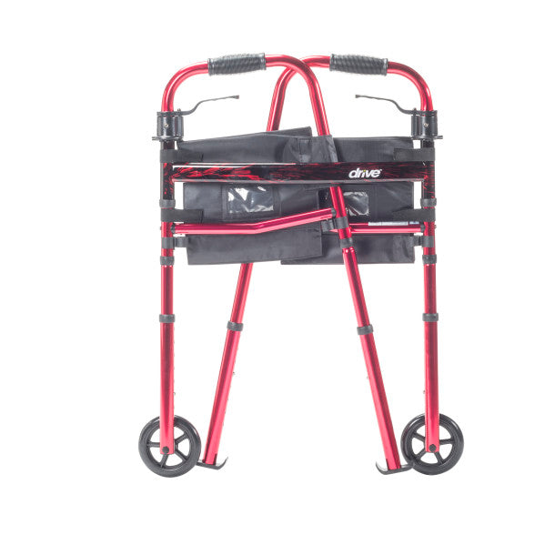 Drive Medical Deluxe Folding Travel Walker with 5" Wheels