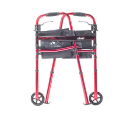Drive Medical Deluxe Folding Travel Walker with 5" Wheels