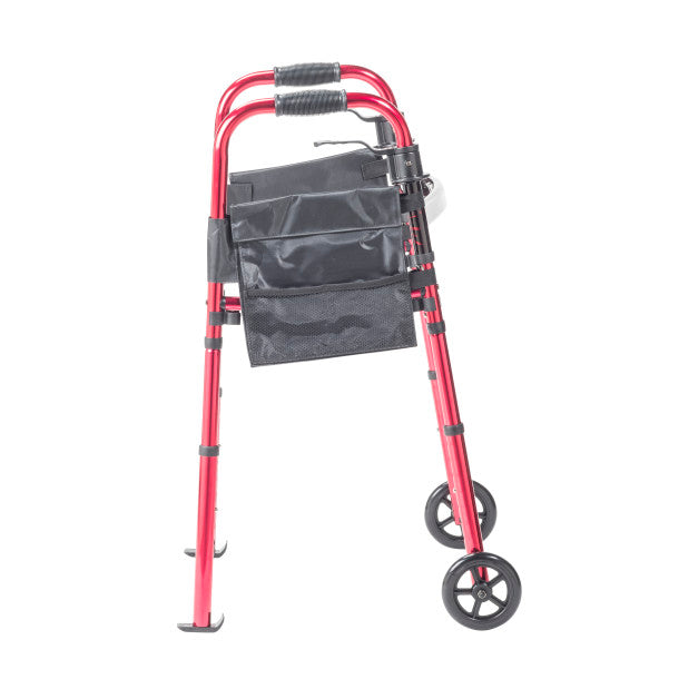 Drive Medical Deluxe Folding Travel Walker with 5" Wheels