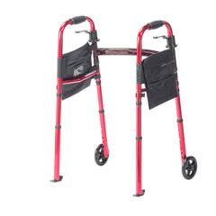Drive Medical Deluxe Folding Travel Walker with 5" Wheels