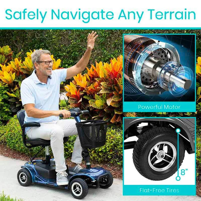 Vive 4 Wheel Mobility Scooter - Electric Powered with Seat for Seniors