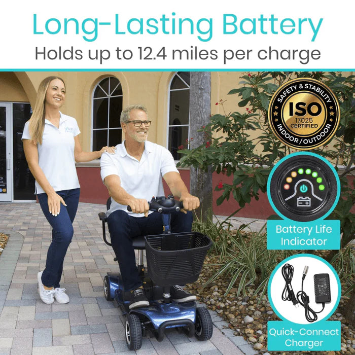 Vive 4 Wheel Mobility Scooter - Electric Powered with Seat for Seniors