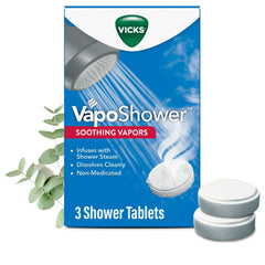 Vicks Vapo Shower Tablets, Menthol Scent Soothing Non-Medicated Shower Steamers, 3 Count