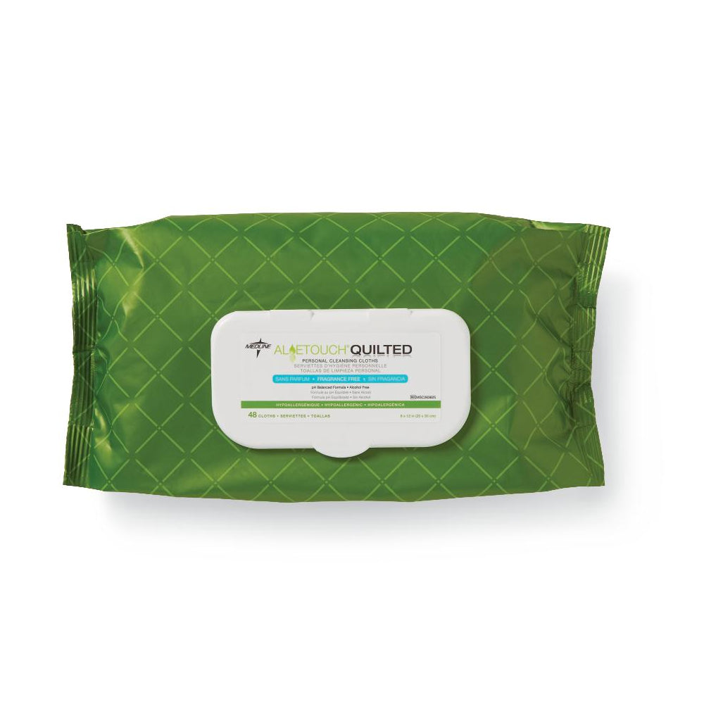 Medline Industries FitRight Aloe Quilted Personal Cleansing Wipes
