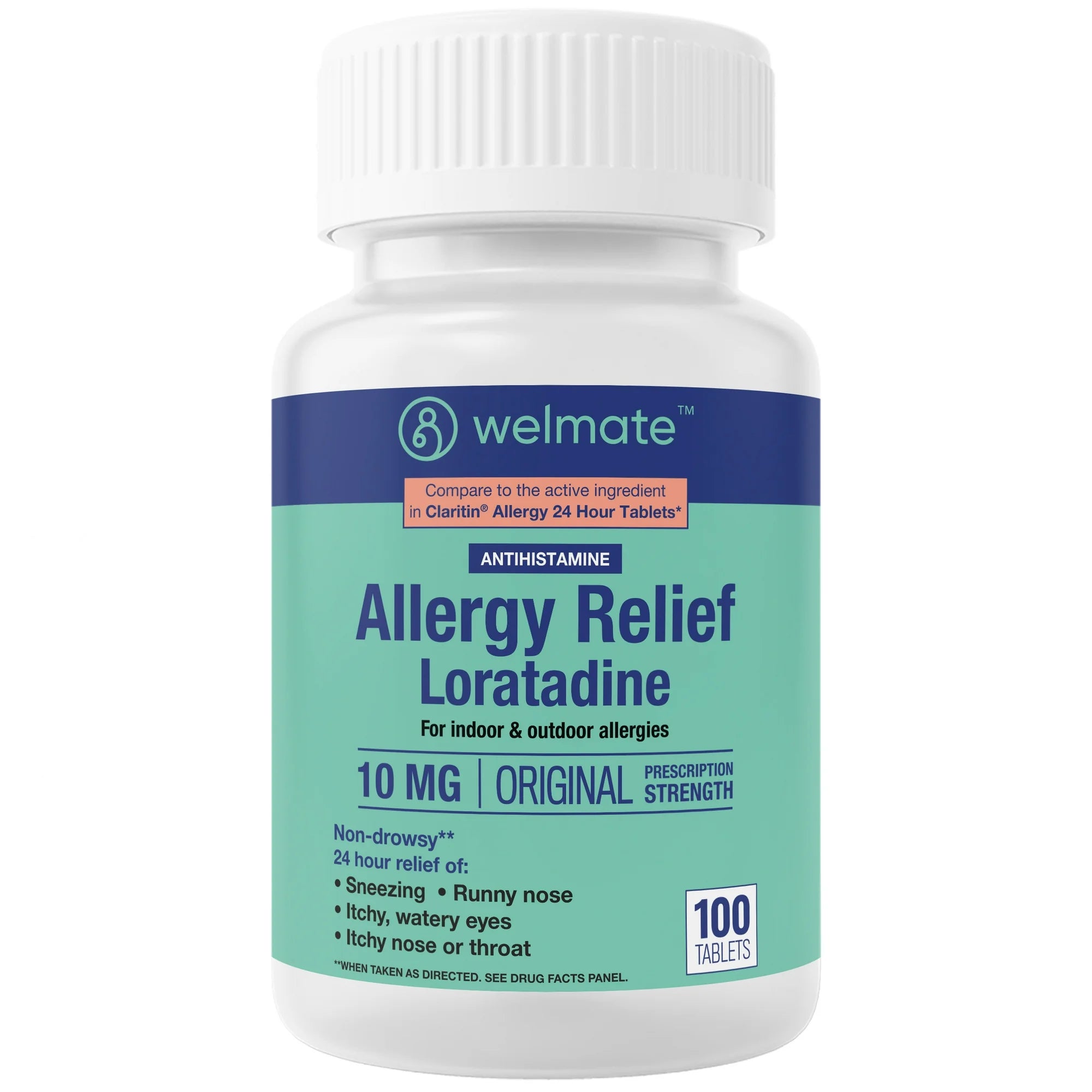 WELMATE Antihistamine Allergy Relief, Loratadine 10mg 24HR Relief
