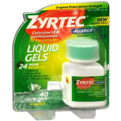 Zyrtec Allergy 10 mg Liquid Gels 40 Liquid Gels