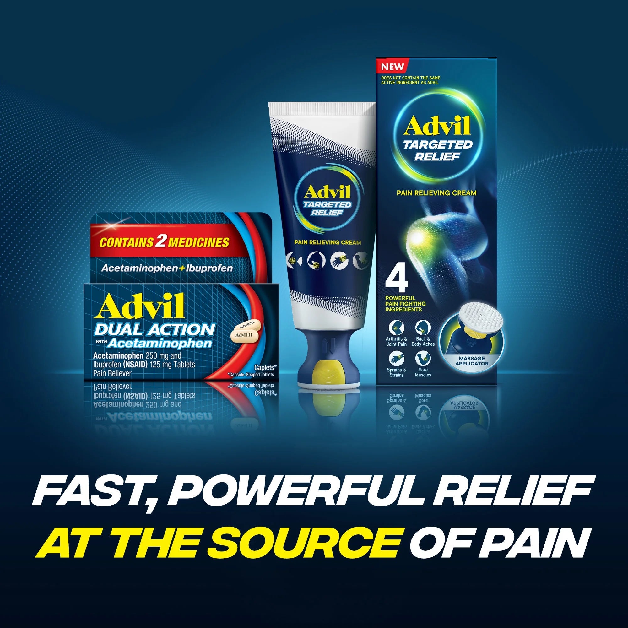 Advil Dual Action Pain Relievers Coated Caplets, 125 mg Ibuprofen and 250 mg Acetaminophen, 72 Count