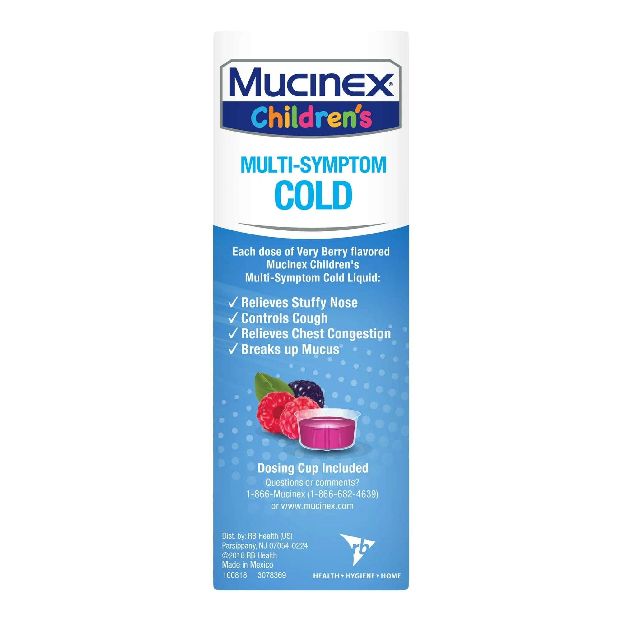 Mucinex Children's Cold & Cough Medicine, Expectorant for Kids, Very Berry Flavor Liquid, 4 fl oz